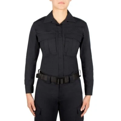 New: Blauer 8730W Womens Tactical B.DU Long Sleeve Dark Navy Shirt / 8730W - Image 1 of 4