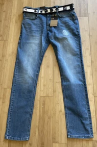 Crosshatch Jeans Mens New Barbeck Slim Fit Stretch Denim Size W34" L32" W86 L81 - Picture 1 of 7