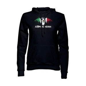 Estado De México México Bandera Águila Negro Pullover Sudadera con Capucha Sudadera Sudadera - Imagen 1 de 2