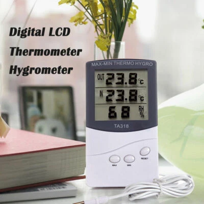 Digitales Hygro-Thermometer Hygrometer 2 Messpunkte mit Speicher Min/Max +Flyer - Bild 1 von 4