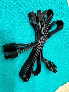 Seasonic PCIE Cable 18AWG Male to Male PSU 8 Pin to Dual 6+2 Pin GPU Focus Prime - Picture 1 of 1