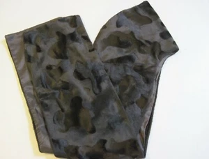 Vintage Black Faux Fur Shawl Wrap Scarf Animal Print Satin Backing 65" x 7.25" - Picture 1 of 5