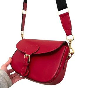 Borse In Pelle Red Leather Crossbody Bag - Picture 1 of 9