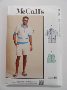 McCall's R11880 BEACH KEN Zip Front Shirt & Drawstring Shorts Sz 34-42 UC M8414 - Picture 1 of 3
