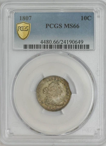 1807 Draped Bust Dime 10c MS66 PCGS Secure 944251-1 Cover