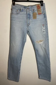 NEU Levi's 501 Original Fit Damenjeans hellblau geblümt Größe 28 x 30 - Bild 1 von 6