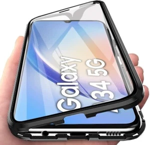 COVER MAGNETICA Per SAMSUNG GALAXY A34 CUSTODIA + FRONTE RETRO VETRO TEMPERATO - Zdjęcie 1 z 14