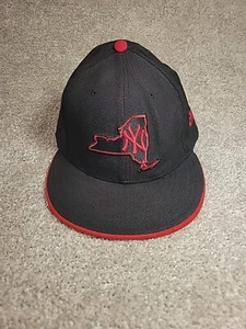 Mens NY Yankees New ERA 59Fifty Hat SZ 7 1/2 Black Red State Outline Fitted Cap - Picture 1 of 17