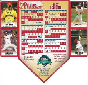Philadelphia Phillies 2007 Schedule Magnet SGA Ryan Howard Chase Utley Rowand - Picture 1 of 2