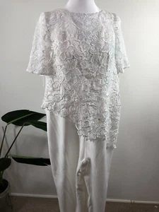 Adrianna Papell sheath dress size 8P Jumpsuit Ivory - Picture 1 of 9