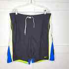 Nike Men?S  Board Shorts Swim Trunks Color Block Black Blue Men's Medium