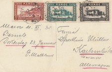 Maroc 1935: post card Marrakech to Karlsruhe