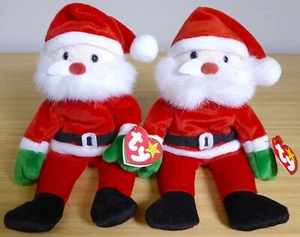 2 Ty Original “Santa” Gorro Bebé Rojo Papá Noel 1998 Retirado, Vitrina - Imagen 1 de 12