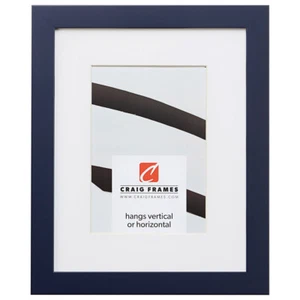 Craig Frames Confetti, .875" Wide Modern Navy Blue Wood Picture Frame With a Mat - Picture 1 of 8