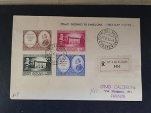 Umschlag FDC 1. Tag Vatikan 1957 Einschreiben Almo Collegio Capranica WE1906 - Bild 1 von 1