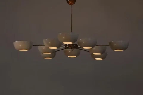 Large Italian Modern 10 Arms Sputnik Chandelier - Italian Chandelier Cover