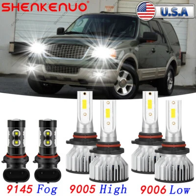 6000 k para Ford Expedition Combo 2003-2006 6 piezas faros LED + bombillas antiniebla Foto 1 de 4