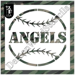 6"x6" Clear Plastic Stencil - Angels Baseball (SCA114) (.007") - Picture 1 of 2