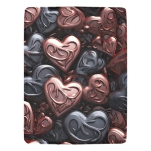 Heart Blanket Plush Throw Home Decor Twin Size Anniversary Gift - Picture 1 of 4