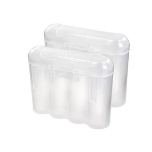 Two (2) EBC Battery AA AAA Clear Plastic Battery Storage Case Holder Box US Ship - Picture 1 of 9