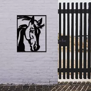 Rusted Metal Horse Head in Frame | Unique Horse Wall Art | Rustic Garden Decor - Picture 1 of 17
