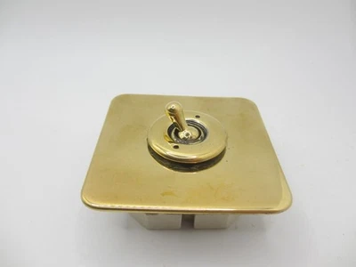 Vintage Brass Light Switch Plate Ceramic Deco Old Antique Toggle Art Deco - Image 1 of 4