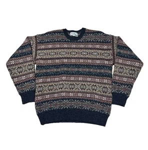 Vintage 90s LL Bean Sweater Mens M 100% Shetland Wool Made In Scotland Fall - Picture 1 of 5