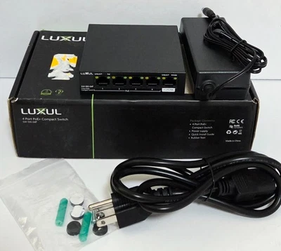 LUXUL SW-100-04P 4 Port PoE+ COMPACT SWITCH - Image 1 of 4