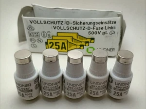 VE 5x Lindner VOLLSCHUTZ-D-Sicherungseinsatz 597.0257 fuse link 25A 500V gL - Picture 1 of 1