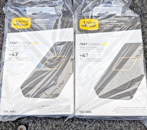 Pair of OtterBox Standard Fast Charge Power Bank 15mAh with Qi Wireless Charging - Picture 1 of 3