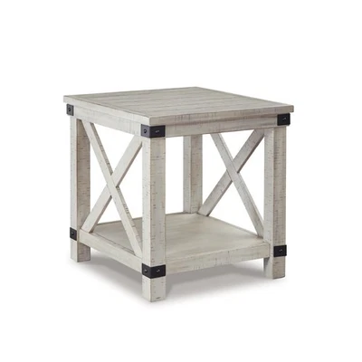 Mesa auxiliar rústica de granja Carynhurst, encalado Foto 1 de 4