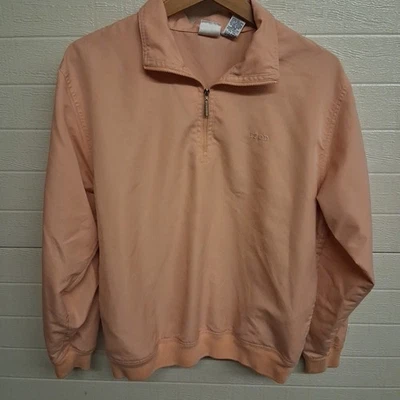 IZOD Damas Talla Pequeña Hermosa Chaqueta de Calentamiento Melocotón 1/2 Cremallera 2 Bolsillos Foto 1 de 3