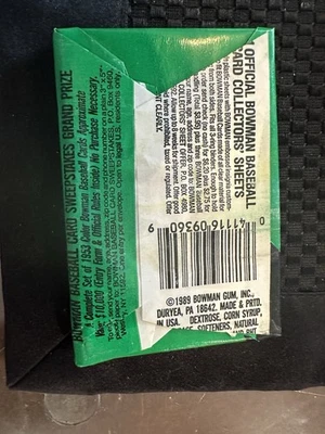 Tarjetas de goma de mascar Bowman Comeback 1989 edición 12 tarjetas selladas de fábrica Foto 1 de 2