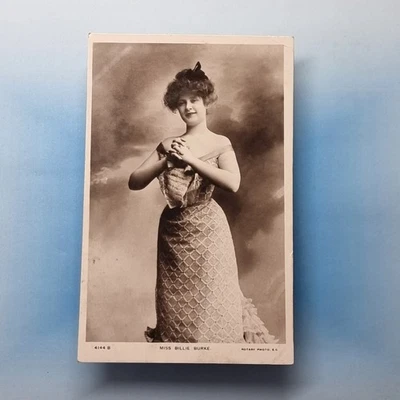 Edwardian Actress Postcard 1907 Real Photo Miss Billie Burke Off The Shoulder - Image 1 of 2