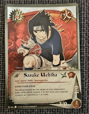 Naruto CCG 2006 Sasuke Uchiha #026 Wavy Foil Unlimited NM  - Image 1 of 2