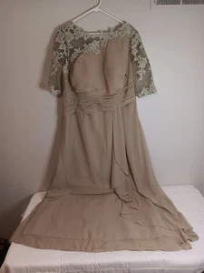 New Mother Of The Bride Wedding Dress Sz 18 W Tan Town Gallery - Picture 1 of 9
