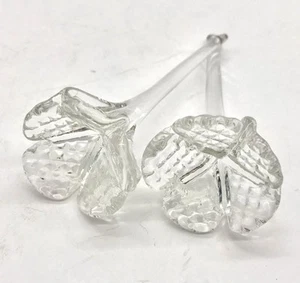 2 piezas de araña de Murano con flor transparente Paolo Venini arte veneciano vidrio - Imagen 1 de 5