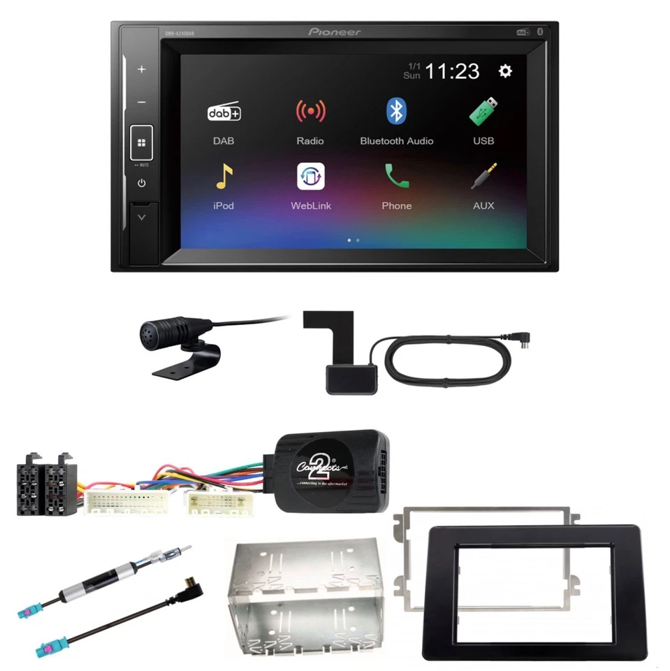 Pioneer DMH-A240DAB USB Bluetooth DAB+ Einbauset für Renault Master 3 ab 2019 - Bild 1 von 1