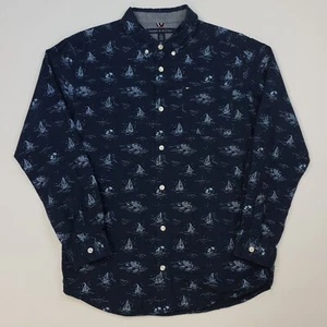 Tommy Hilfiger BOYS Shirt XL 20 Regular Fit Blue Long Sleeve Boats Cotton - Picture 1 of 11