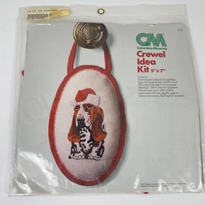 Vintage Columbia Minerva Hush Puppies Basset Hound Weihnachten Crewel Türhänger Kit - Bild 1 von 7