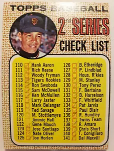 1968 TOPPS BASEBALL #107(a) 2ND SERIES CHECKLIST - ERROR "WIDE MESH" (ERR) - Picture 1 of 2