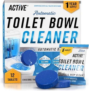 Toilet Cleaner Tablets - 12Pk, Blue Gel, Septic-Safe, Hard Water Stain Remover, - Picture 1 of 12