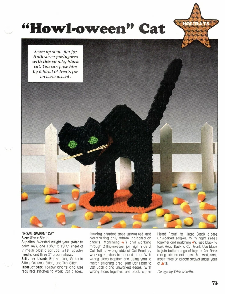 Halloween Scary Cat The Holidays Plastic Canvas Patterns By Leisure Arts - Image 1 of 1