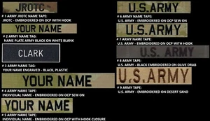 EMBROIDERED CUSTOM NAME TAG PATCH U.S. ARMY ARMED FORCES PIN UP GIFT WOW - Picture 1 of 30