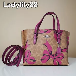 NWT Coach CZ767 Mollie Tote Bag 25 In Signature Canvas With Bow Print $378 - Picture 1 of 15