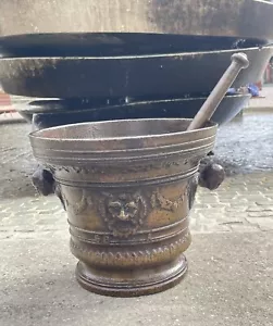 Antiker Bronze Mörser Im Stil Des 17.Jahrhundert Datiert Vermutlich 19./20. Jhd - Bild 1 von 17
