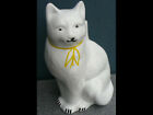 WC-Bürstengarnitur aus Keramik in Form einer Katze weiß mit Dekorbemalung