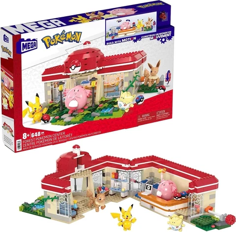 MEGA Pokémon Action Figure Building Toys, Forest Pokémon Center with 648 Pieces Cover