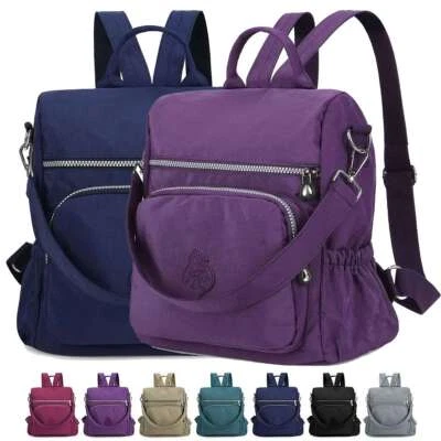 Women's Waterproof Mini Backpack Purse Nylon Shoulder Rucksack School Travel Bag - Image 1 of 4