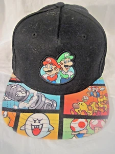 Official Nintendo Super Mario Bros Youth Sized Adjustable Snapback Hat Cap Black - Picture 1 of 3